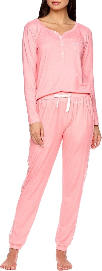 bebe Womens Pajama Set with Pockets - Long Sleeve Shirt and Pajama Pants Pj Set