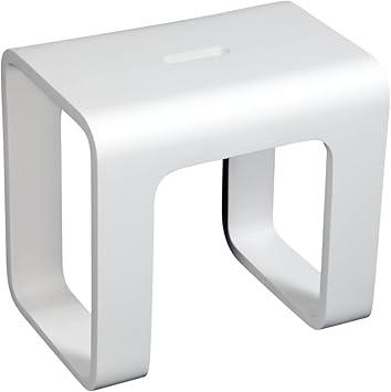 Kingston Brass KBSSA171416 Descanso Solid Surface Bathroom Stool, Matte White