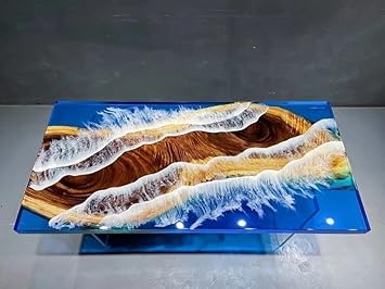 Personalized Large EPOXY Table, Resin Dining Table for 2, 4, 6, 8 River Dining Table Top, Wood Epoxy Coffee Table Top, Living Room Table (16.5" Inches Tall, 60 x 30 Inches)