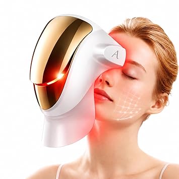 Aphrona Halo Led Face Mask Light Therapy, Women mom wife gift, Led Light Therapy Facial and Neck Skin Care Mask, Blue Light Red Light for Acne Wrinkle Reduce