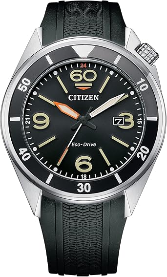 Citizen Men's Eco-Drive Weekender Sport Men's Watch in Stainless Steel and Polyurethane Black Strap, Black Dial (Model: AW1710-04E)
