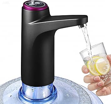 Water Dispenser for 5 Gallon Bottle, 600ml Quantitative Water Pump,2 Colors Power Light,Portable USB Charging Electric Bottle Pump,Multipurpose Dispenser for Home Camping for 2-5 Gallon Jugs