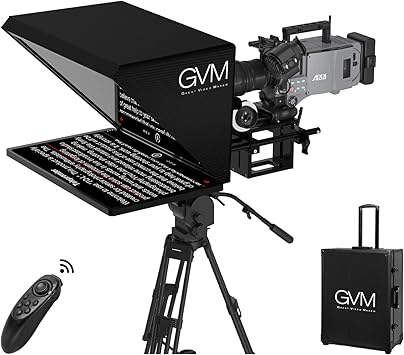 GVM Teleprompter Kit for Digital Cameras/camcorders Portable 18.5'' Teleprompter Kit with Remote Control & App,with 18.5" Android All-in-One Monitor and Carry Case