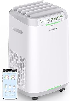 Nuwave OxyPure ZERO Smart Air Purifier, Large Area up to 2,002 Sq Ft, Dual 4-Stage Air Filtration, Adjustable 30°, 60°, 90° Vents, Washable & Reusable Filters for ZERO Waste & Replacements, White