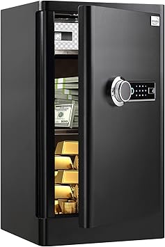 Tenamic Deluxe Biometric Fingerprint Safe Box Smart Touch Screen Fireproof Safe for Home Office Hotel 5.1 Cubic Feet