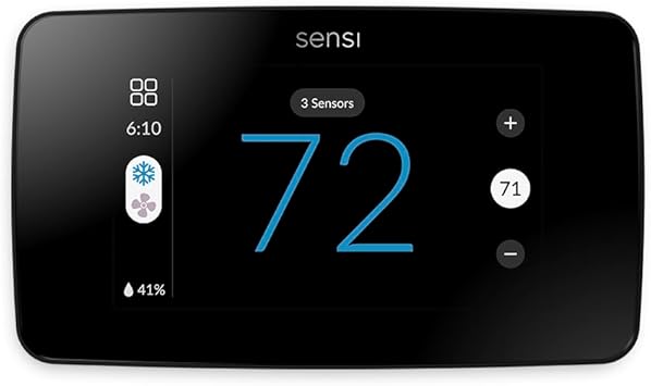 Sensi Touch 2 Smart Thermostat with Touchscreen Color Display, 100 Years of Expertise, Programmable, Wi-Fi, Data Privacy, Easy DIY, Works with Alexa, Energy Star Certified, ST76, C-Wire Required