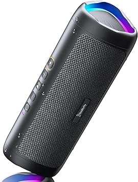 Bluetooth Speaker, 20W HD Sound, Portable Wireless, IPX5 Waterproof, Up to 24H Playtime, TWS, for Home/Party/Outdoor/Camping/Beach Essentials, Birthday Gift for Fathers Day Men Dad Husband (Black)