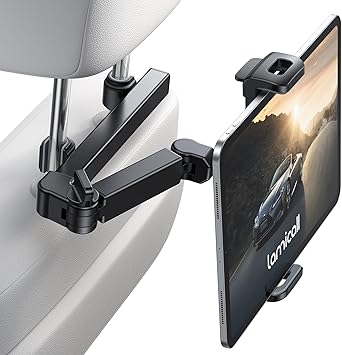 Lamicall Car Headrest Tablet Holder - [3 in 1 Extension Arm] Adjustable Tablet Car Mount for Back Seat, Gifts Road Trip Essentials for Kids, for 4.7-11" Devices, iPad Pro Air Mini, Galaxy, Fire HD
