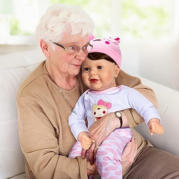 Assistex Reborn Baby Doll - 22" Lifelike Therapy Doll for Seniors with Dementia - Weighted, Soft Body, Realistic Newborn for Nursing Homes for Comfort and Relief - Gift for Elderly with Picture Book