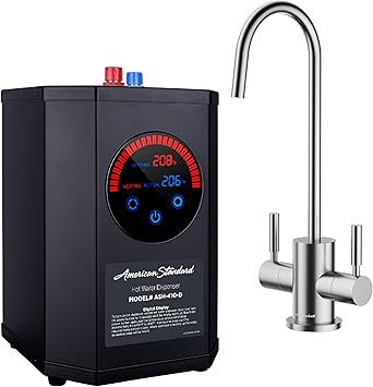 American Standard ASH-410 Digital Hot Water Dispenser, Includes Brushed Nickel Dual Handle Faucet 1500 Watts, 110v