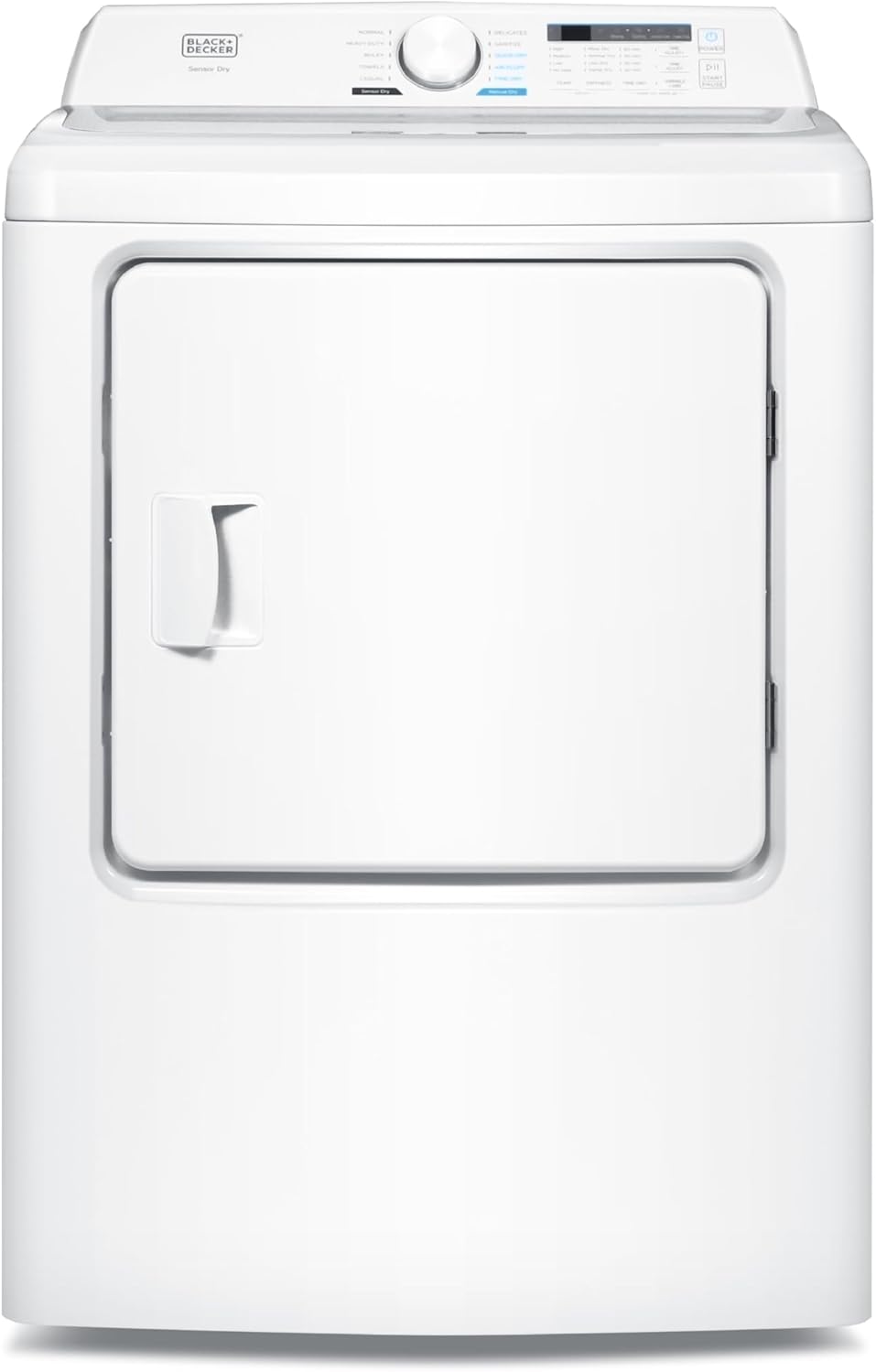 BLACK+DECKER 1.5 Cu. Ft. Compact Dryer, 5.5 lb. Capacity, 850W 120V Vented Electric Drying Machine with Stainless Steel Drum, Portable Dryer for Laundry for Standard Wall Outlet, BCED15, White