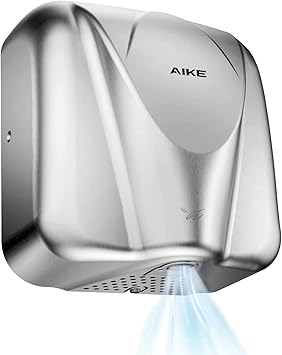 AIKE Elephant Power Commercial Hand Dryer High Speed Auto Warm Wind, Brushed Stainless Steel Cover AC110V-130V Model AK2812