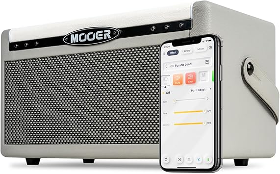 MOOER SD30i Smart Guitar Amp AI Preset Portable Practice Amplifier, 30W Stereo Sound, 5Hrs Bettary Life, with 101 Effects, 80s Looper and 40 Drummer for Electric Guitar