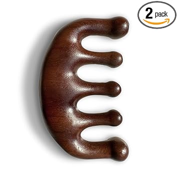 Wooden Scalp Massager - Handmade 100% Natural Green Sandalwood Wide Tooth Combs - Wood Massage Comb & Sandalwood Comb for Luxurious Hair Care