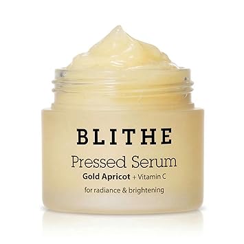BLITHE Pressed Serum Gold Apricot With Kojic Acid & Vitamin C | Glow Serum for Face | Glass Skin Korean Skincare & Face Moisturizer for Dry Skin, 0.91 fl oz
