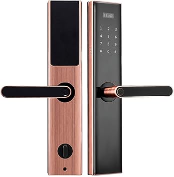 App Electronic Biometric Smart Lock Stainless Steel Fingerprint Digital Password RIFD Card Door Lock Home Security (Color : A, Size : 6085-2) (A Mar)
