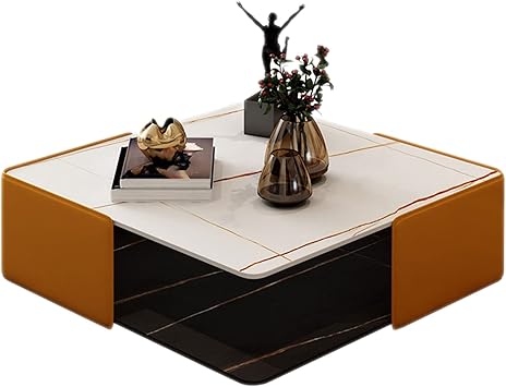 Square Coffee Table Light Luxury Sintered Stone Material Low Table in The Living Room Simple Floor-Standing Small Table 80cm (100cm)