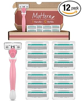 Razors for Women Sensitive Skin, 6 Blades Women’s razors for Shaving, including 1 Travel Razor for Women with 12 Blade Refills