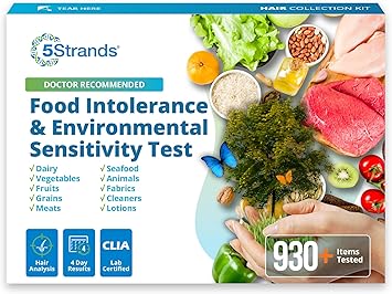 5Strands Food Intolerance & Environmental Sensitivity Test for Adults & Children, 950 Items Tested, Kids Intolerance Testing Kit, at Home Gut Health Assessment, Fast 4 Day Results