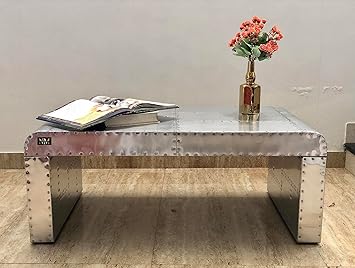 NauticalMart Aviator Coffee Table Desk Aluminium Furniture Home Office Decor
