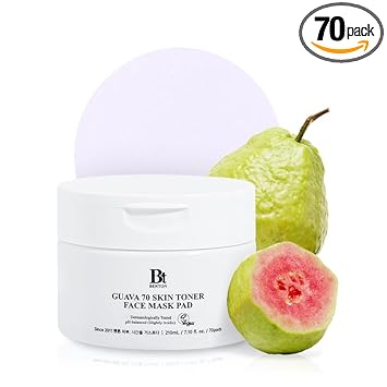 Benton Guava 70 skin Toner Face Mask Pad Moisturizer Hyaluronic Acid Soothing Calming Relief Pore Care for Dry Sensitive, All Skin types Dewy Luminous Skin, Non-Drying Toner Pads, Korean Skin Care