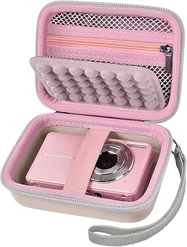 Digital Camera Case for CAMKORY/for Kodak Pixpro/for VAHOIALD/for Sony DSCW800 830/ for Canon PowerShot 180 190. Vlogging Cameras Storage Holder for Accessories (Box Only)-Pink