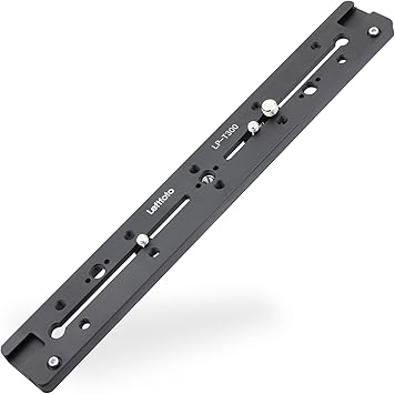 LEFTFOTO 300mm Dovetail Slide Rail,Arca Swiss Type Quick Release Plate with Locating Hole for ARRI,with More 1/4" 3/8" Threaded Holes and Cold Shoe,for DSLR Camera Tripod Ballhead