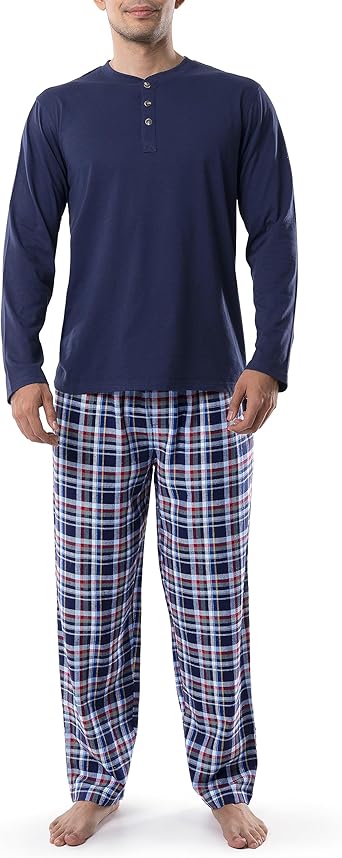 IZOD Men's Jersey Henley and Flannel Pant Set