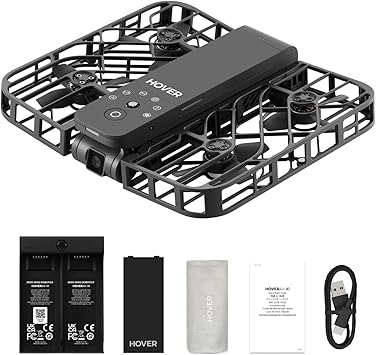 HOVERAir X1 Drone with Camera, Follow-me Drone with Self-Flying Mode, Foldable Mini Drone with HDR Video Capture, Palm Takeoff, Intelligent Flight Paths, Hands-Free Control Black (Combo)