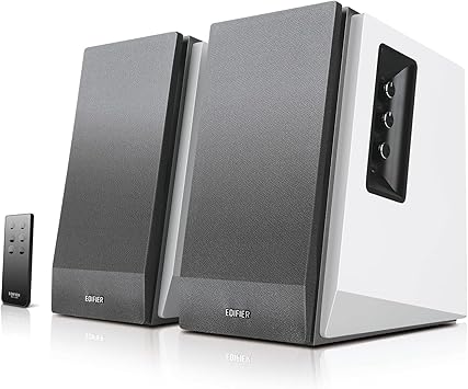 Edifier R1700BT Bluetooth Bookshelf Speaker - Active Near-Field Studio Monitors - Powered Speakers 2.0 Setup Wooden Enclosure - 66w RMS White