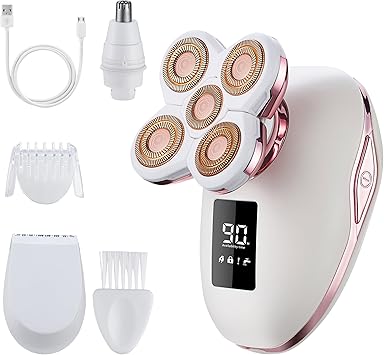 Women's Electric Razors for Women Legs Pubic Facial Hair Removal 2 in 1 Womens Electric Shaver for Women,Bikini Trimmer for Lady,Waterproof (5D)
