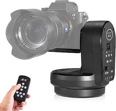 Soonpho M2 Motorized Rotating Panoramic Tripod Head with Remote Control & Mobile Phone Clip for DSLR Cameras/Smartphones-Built-in 2000mAh Lithium Battery, 2.2lb/1kg Maximum Playload