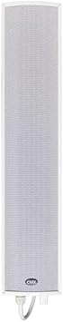 CLSK-20C Outdoor Column Speaker with Transformer, White; 70V/100V Line Input; IP66; Aluminum Enclosure; 3" Waterproof PP Woofer; 1" Twetters; U-Shaped Stainless Mounting Bracket