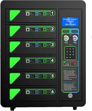 pagertec UNY Secure Cell Phone Charging Station Locker, Digital PIN-Activated Locking Bays, USB Charging Station, Wall Mounted or Floor Standing, All Cable Types (Floor Stand Not Included)