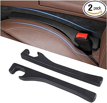 Hiseanllo Car Seat Gap Filler 2 Pack, Universal Fit PU Leather Car Seat Gap Plug to Fill The Gap Between Seat and Console, Car Seat Crevice Blocker Stop Things from Dropping