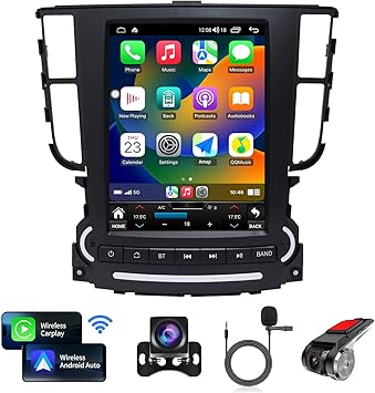 Car Radio for Acura TL 2004-2008 Relacement Stereo Carplay Upgrade Android Auto Tesla Style Display Screen with DSP in Dash Headunit GPS Navigation Multimedia Player Voice Control