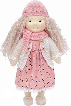 BlissfulPixie Waldorf Handmade Rag Doll - Personalized Collectors Plush for Kids Birthday Present with Beautiful Box-Julka 12"