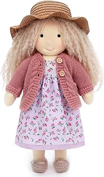 BlissfulPixie Waldorf Handmade Rag Doll - Personalized Collectors Plush for Kids Birthday Present with Beautiful Box-Darcy 12"
