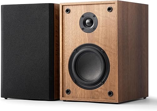 ANGELS HORN Powered Bluetooth Bookshelf Speakers for Turntable, 60W RMS Active Stereo Speakers, 4" Woofer + 1" Silk Dome Tweeter, Bluetooth 5.2, RCA/AUX Input, Remote Control, Record Player Speakers
