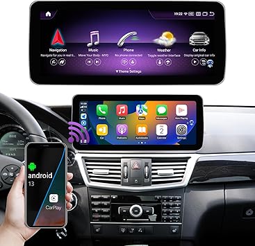 Android 13 Car Radio - 12.3" Touchscreen with 8GB RAM and 256GB Storage Compatible with Mercedes Benz NTG4.0/4.5/4.7 E Class S212 W212, 2009-2014, Support Wireless Carplay/Android Auto