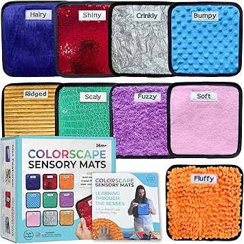 9 Labeled Sensory Mats w/Lesson Plans | Sensory Toys for Kids with Autism | Mats for Autistic Children | Occupational Therapy Toys | Sensory Wall for Autism Classroom Must Haves