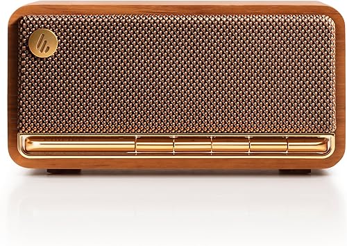 Edifier Retro Wood Bluetooth Speaker,Wireless Portable Speakers with 20W Stereo Sound,Vintage Decor Speaker with AUX,USB Soundcard,Micro SD Brown