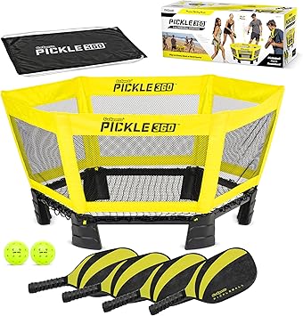 GoSports Pickle 360 Game Set – Pickleball Without a Court – Outdoor Lawn, Beach, and Backyard Paddle Ball Game