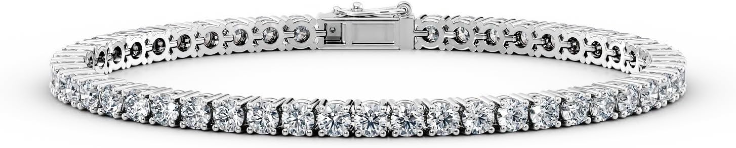 PRIVOSA Diamond Tennis Bracelet for Women and Men - Solid 14k Gold - 3 to 20 Carat Lab Grown Diamonds (E-F, VS1) - Luxury Gold Diamond Jewelry Gifts for Her