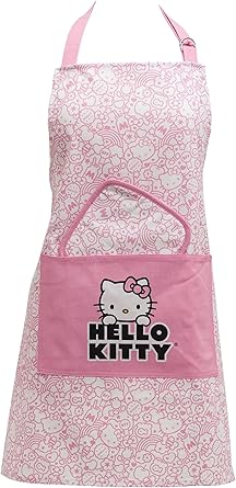 Handstand Kitchen Hello Kitty Print 28" Adult Apron and Pot Holder Set