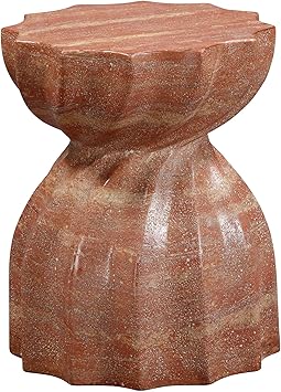 Tov Furniture Turin Red Faux Sandstone Indoor/Outdoor Concrete Stool