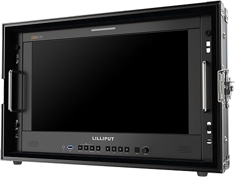 Lilliput Q18-8K - 17.3" 8K 12G-SDI Production Monitor 12G-SDI, 12G-SFP, HDMI 2.0 with Quad View, 3D-LUT, HDR, Gammas, Remote Control, Audio vector (Q18-8K-ABBP-CC with Gold mount plate+ Carry-on case)
