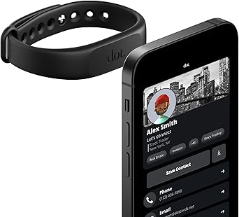 dot. Band - Digital Business Card Wristband - Tap Compatible with iPhone & Android (Black)