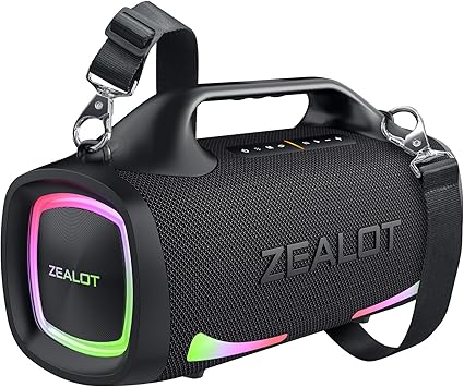 ZEALOT Bluetooth Speaker, 120W Booming Sound Speakers Wireless, Dual Pairing, XBass, 24000mAh, EQ,Fast Charge, Portable Outdoor Waterproof Speaker for Camping,Pool, Beach, and Party