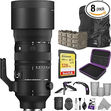 Sigma 70-200mm f/2.8 DG DN OS Sports Lens for Sony E Mount with Altura Photo Advanced Accessory and Travel Bundle